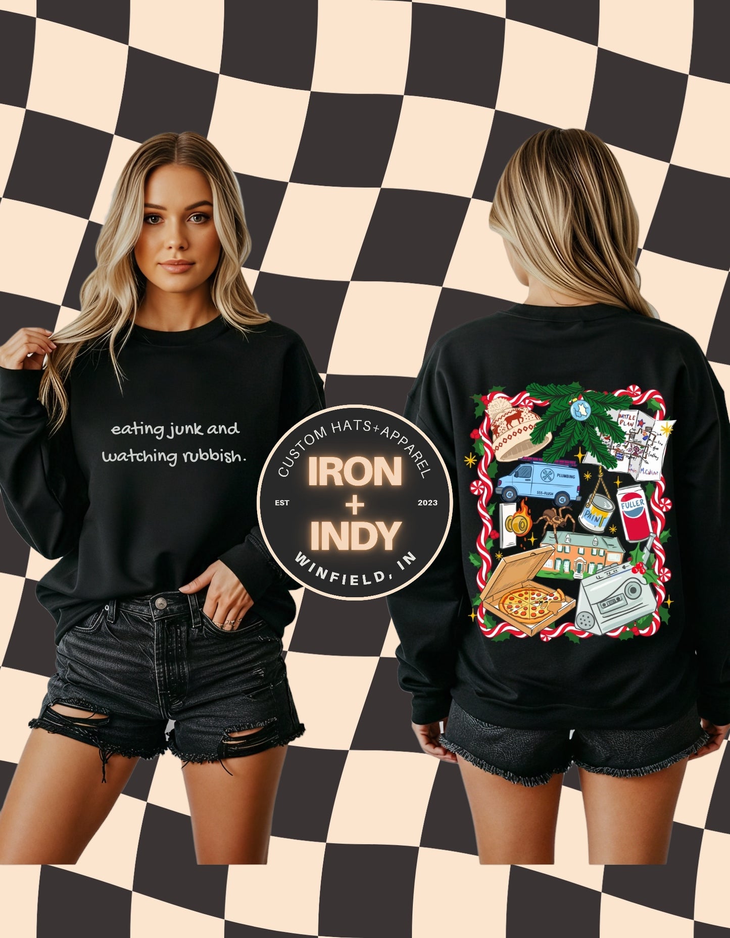 Eating Junk & Watching Rubbish Christmas Crewneck | Home Alone Inspired