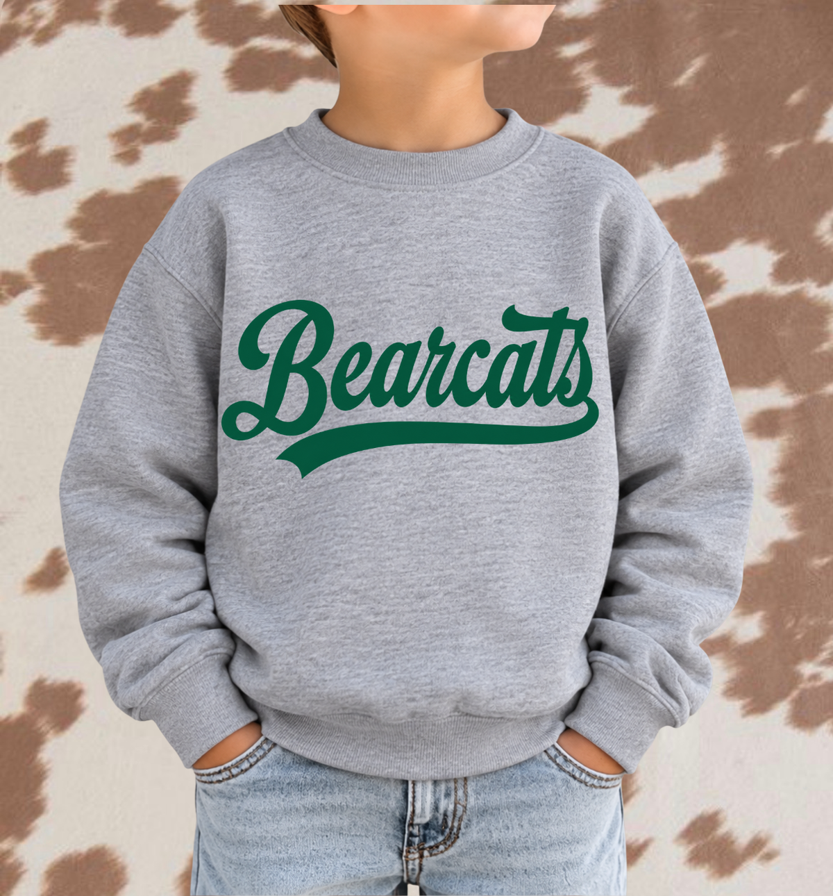 Bearcats Spiritwear Sweatshirt | Green Script School Spirit Crewneck