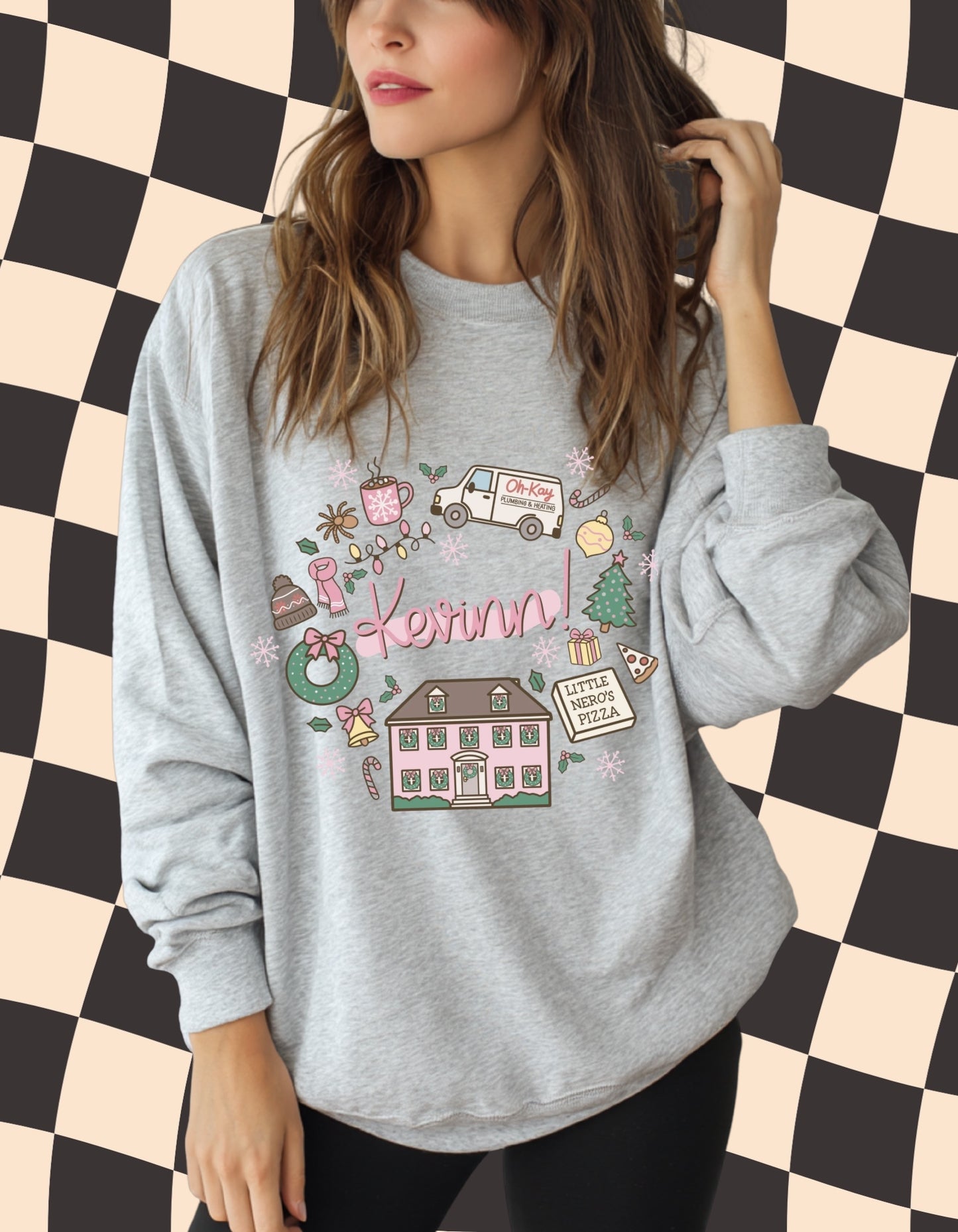 Kevin!! Home Alone Christmas Sweatshirt – Cozy Pink Holiday Crewneck