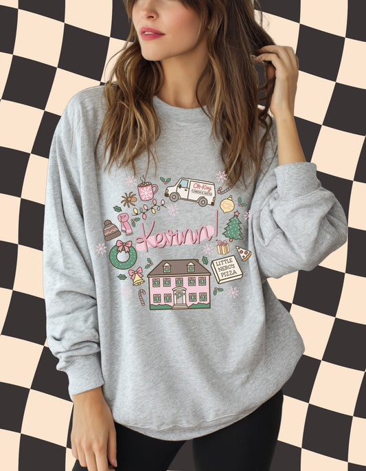 Kevin!! Home Alone Christmas Sweatshirt – Cozy Pink Holiday Crewneck