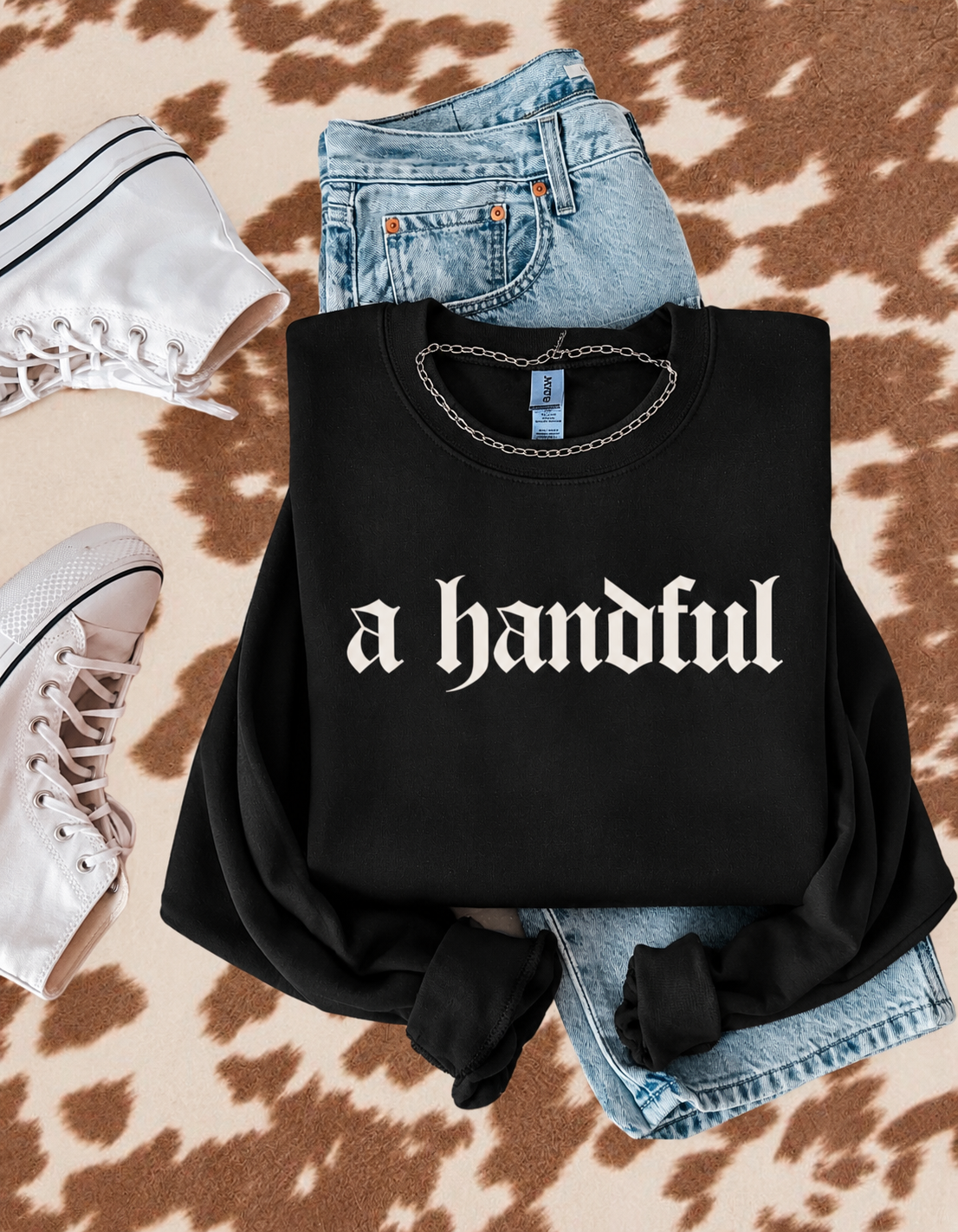 A Handful Graphic Sweatshirt | Red Halloween Sweatshirt