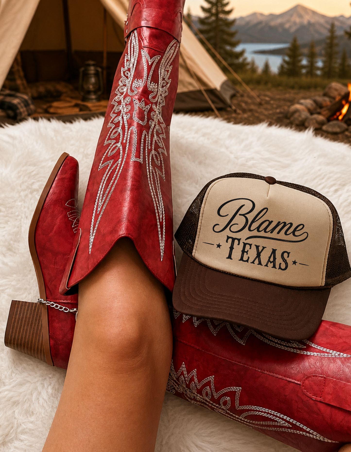 Blame Texas Western Trucker Hat | Country Concert Cowgirl Hat