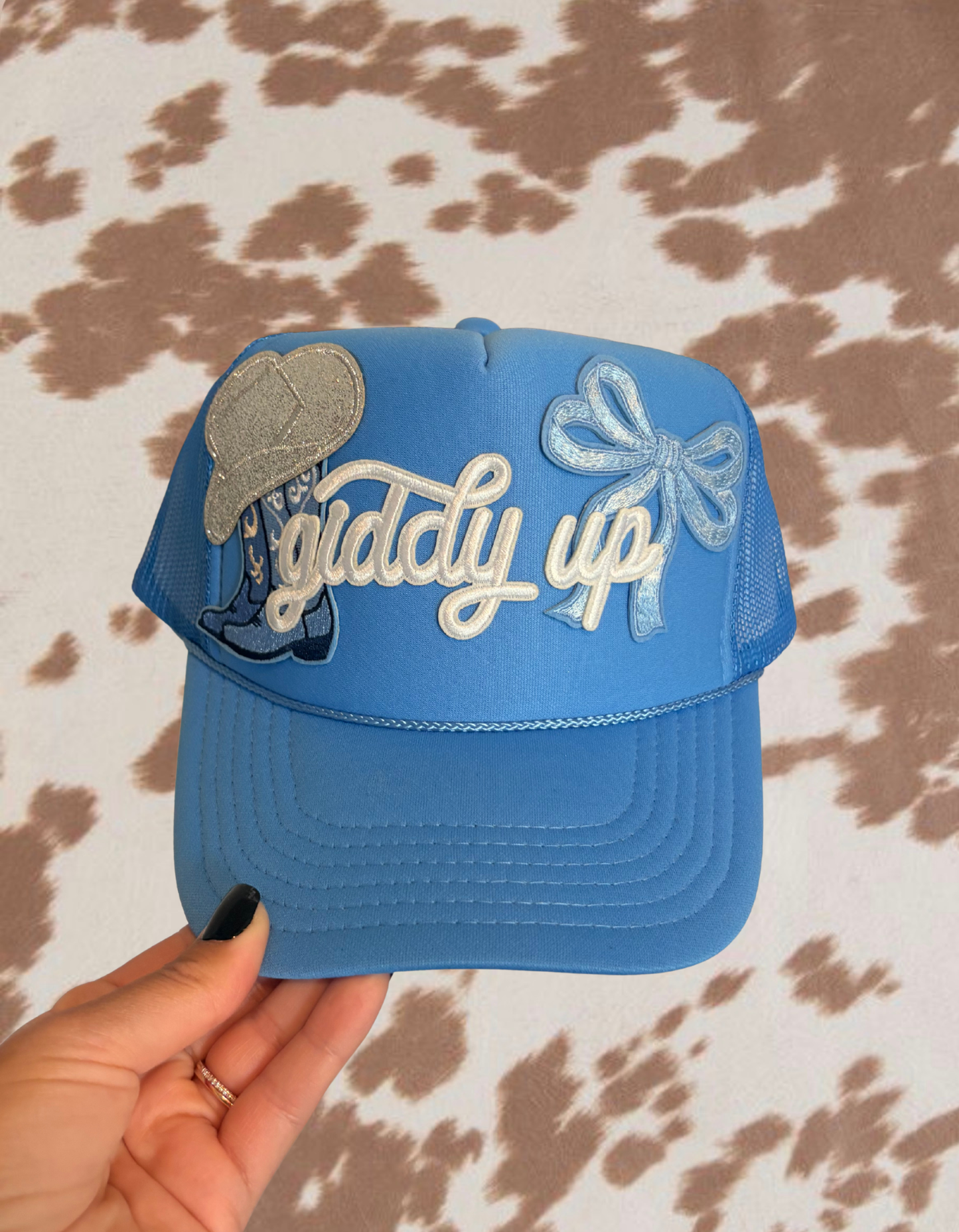 Giddy Up Blue Western Trucker Hat