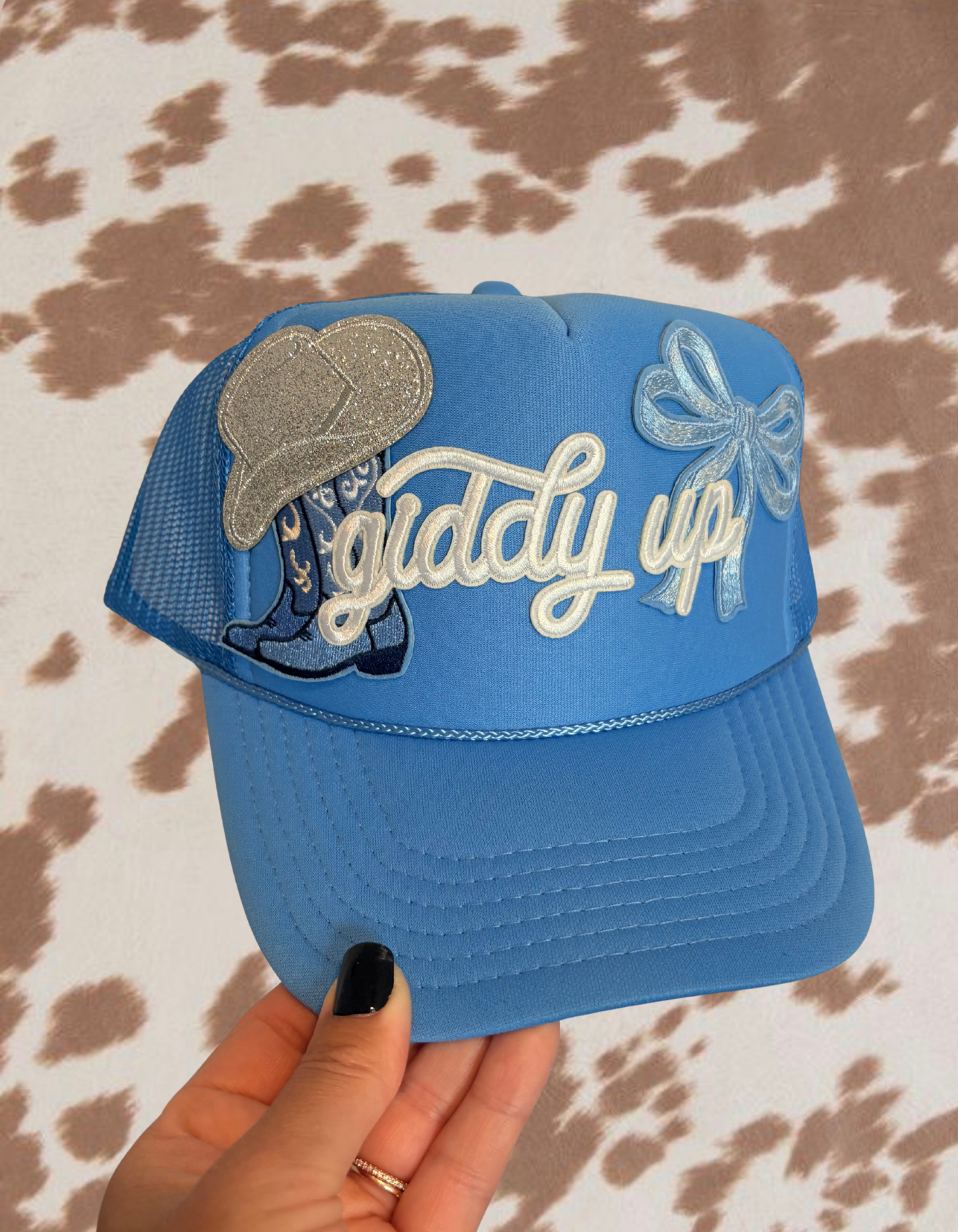 Giddy Up Blue Western Trucker Hat