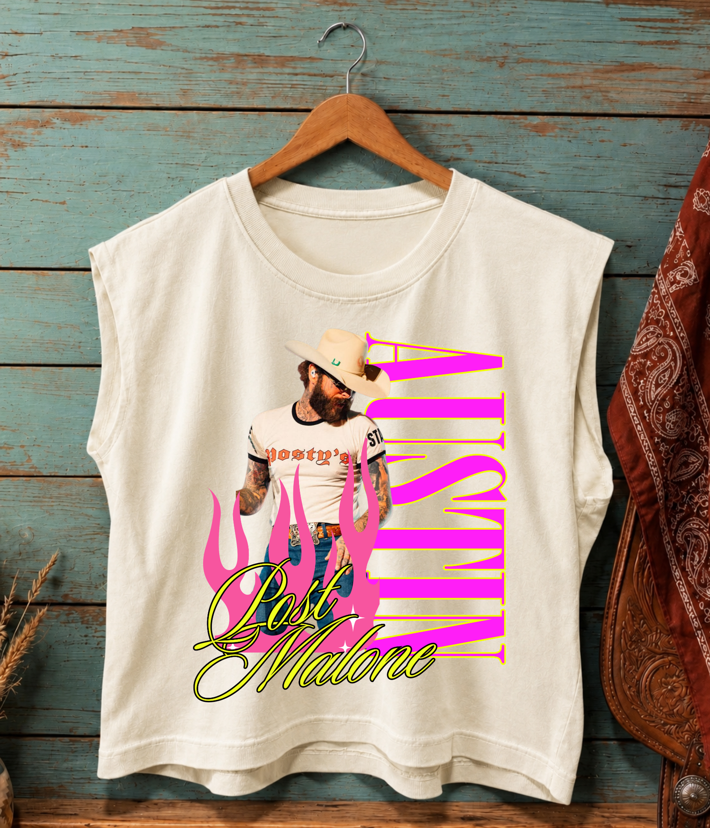 Western Pop Star Inspired Muscle Tee