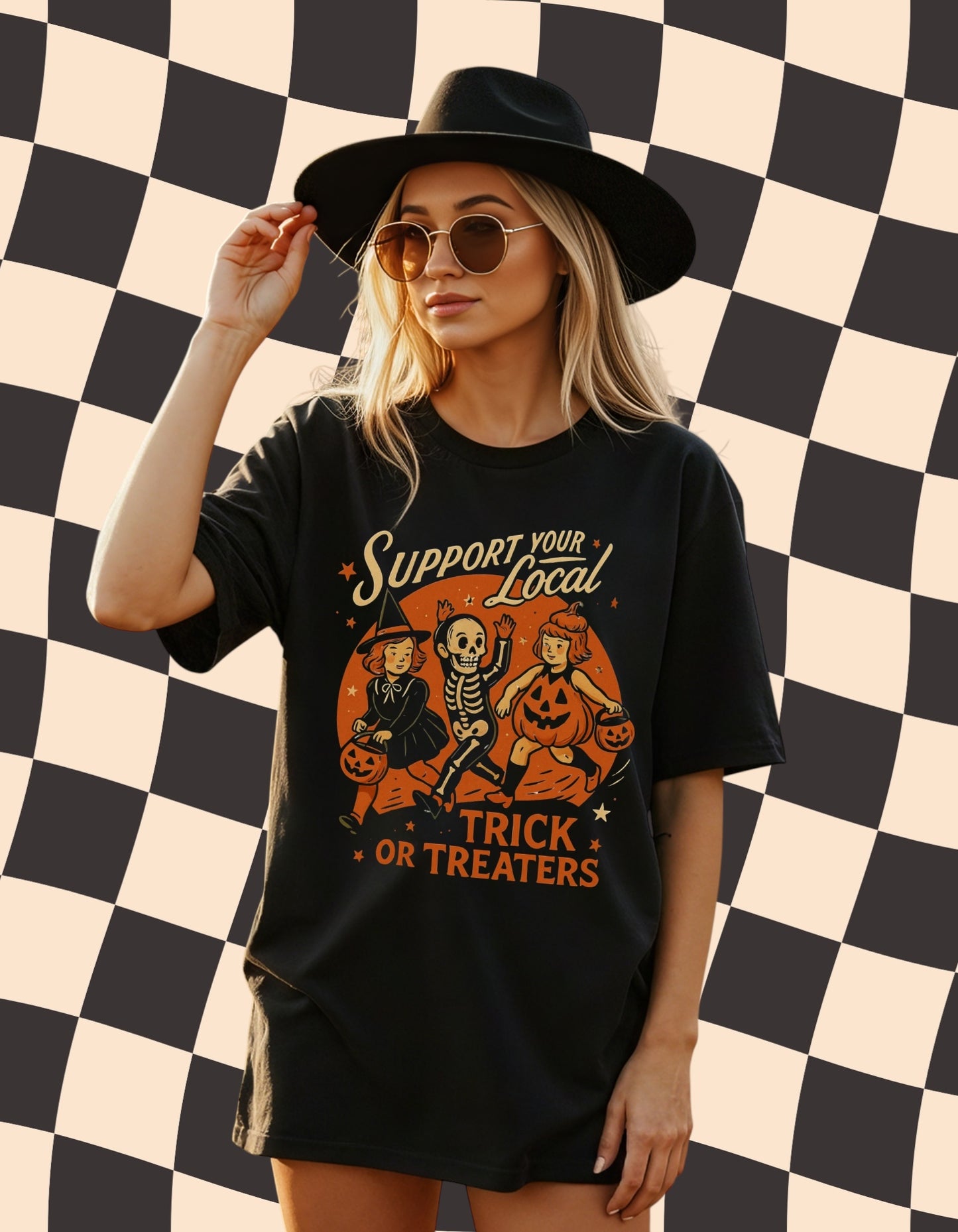Support Your Local Trick or Treaters – Vintage Halloween Graphic Tee
