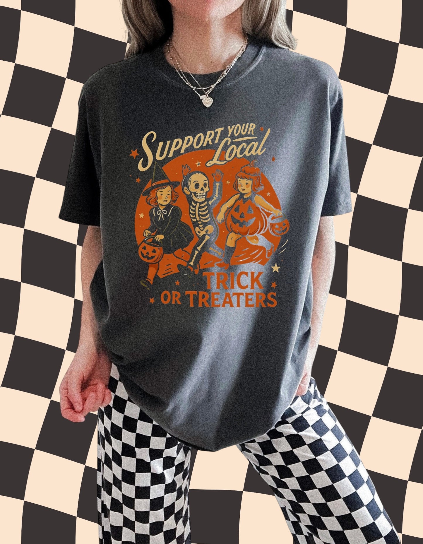 Support Your Local Trick or Treaters – Vintage Halloween Graphic Tee