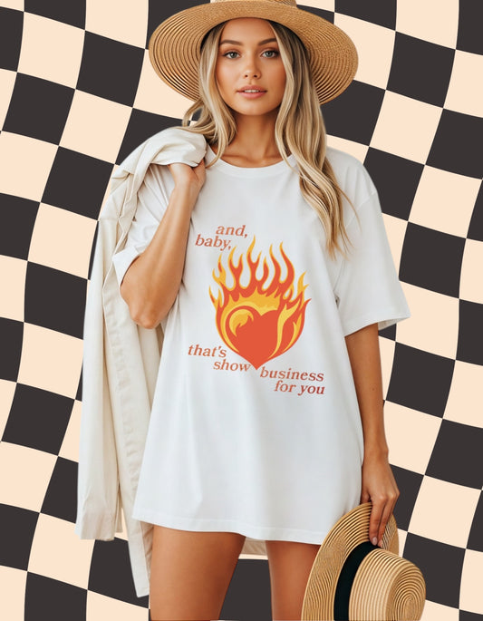 🔥 “That’s Show Business” Oversized Graphic Tee – Retro Cool Meets Statement Style 🔥 Taylor Swift