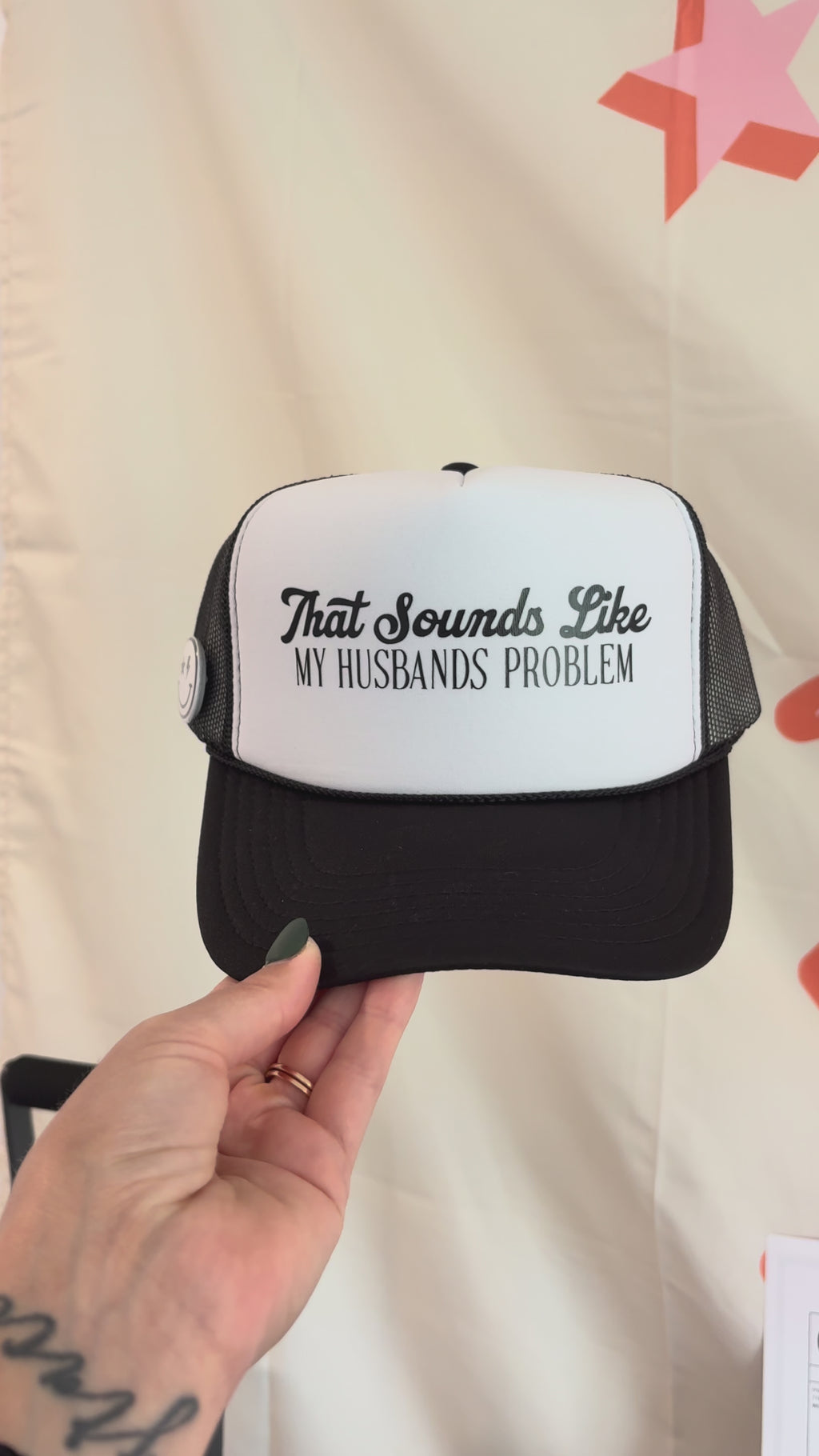That Sounds Like My Husband’s Problem Trucker Hat – Funny Retro Mesh Cap